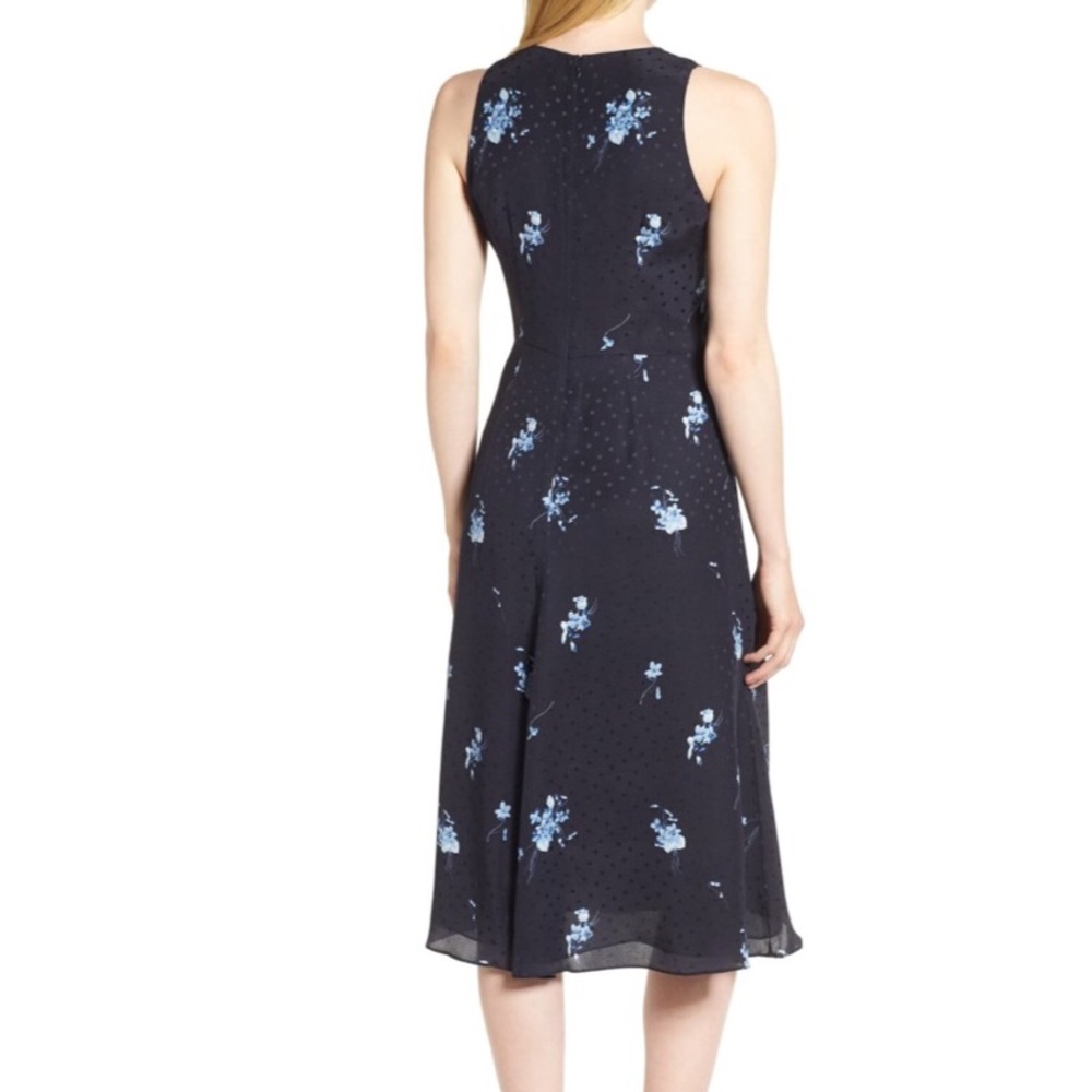 $300 NWT!!! 100% Silk Nordstrom Signature Floral Midi Dress - Picture 2 of 6